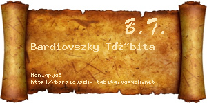 Bardiovszky Tábita névjegykártya